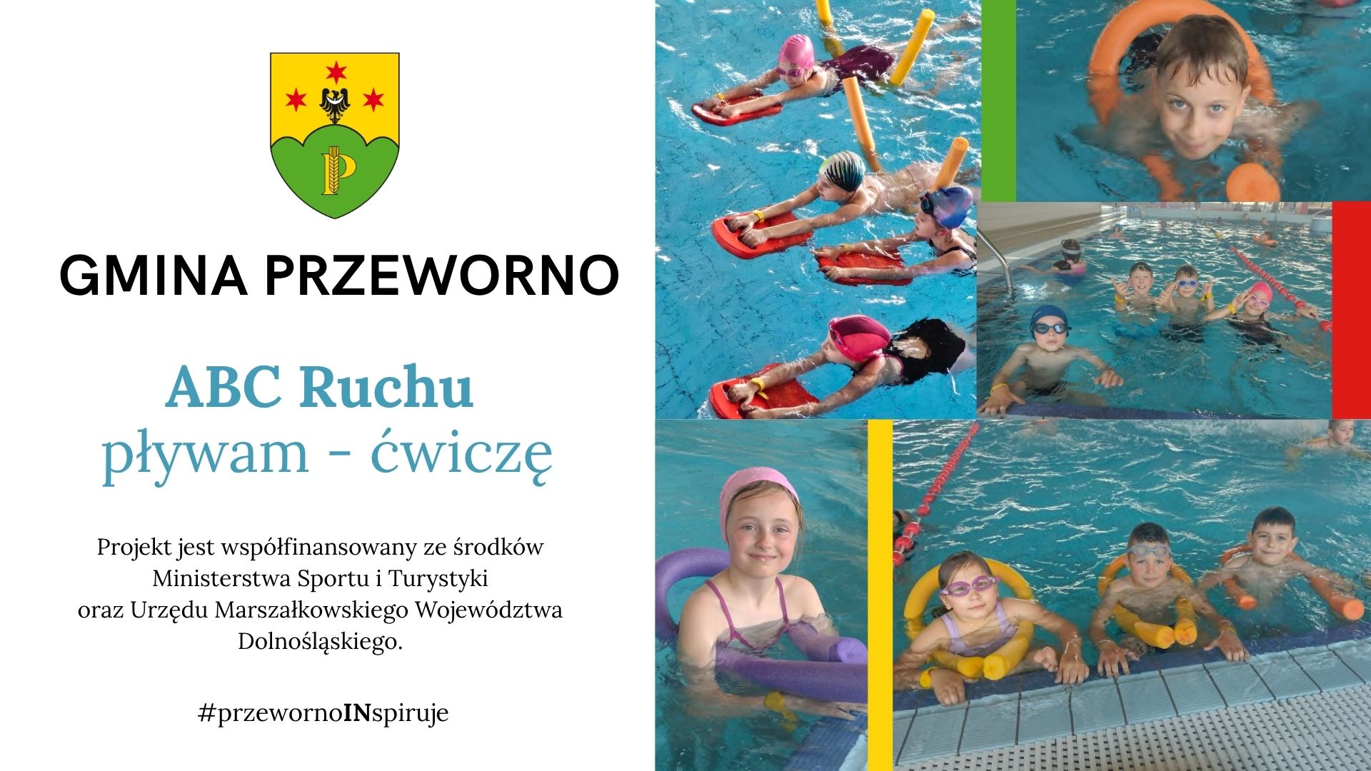 Projekt ABC Ruchu pływam-ćwiczę_uczestnicy na&nbsp;basenie